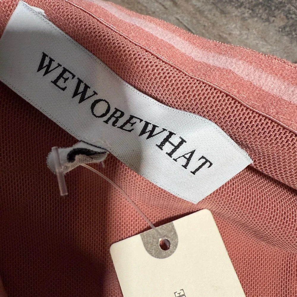NWT Anthropologie WeWoreWhat Nylon Strapless Corset‎ Peplum Maxi Dress- 14 - Picture 8 of 10